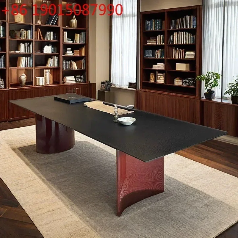 JJMeeting Solid Wood Simple Modern Table and Chair Negotiation Combination Long Board Long Strip Desk Library Workbench