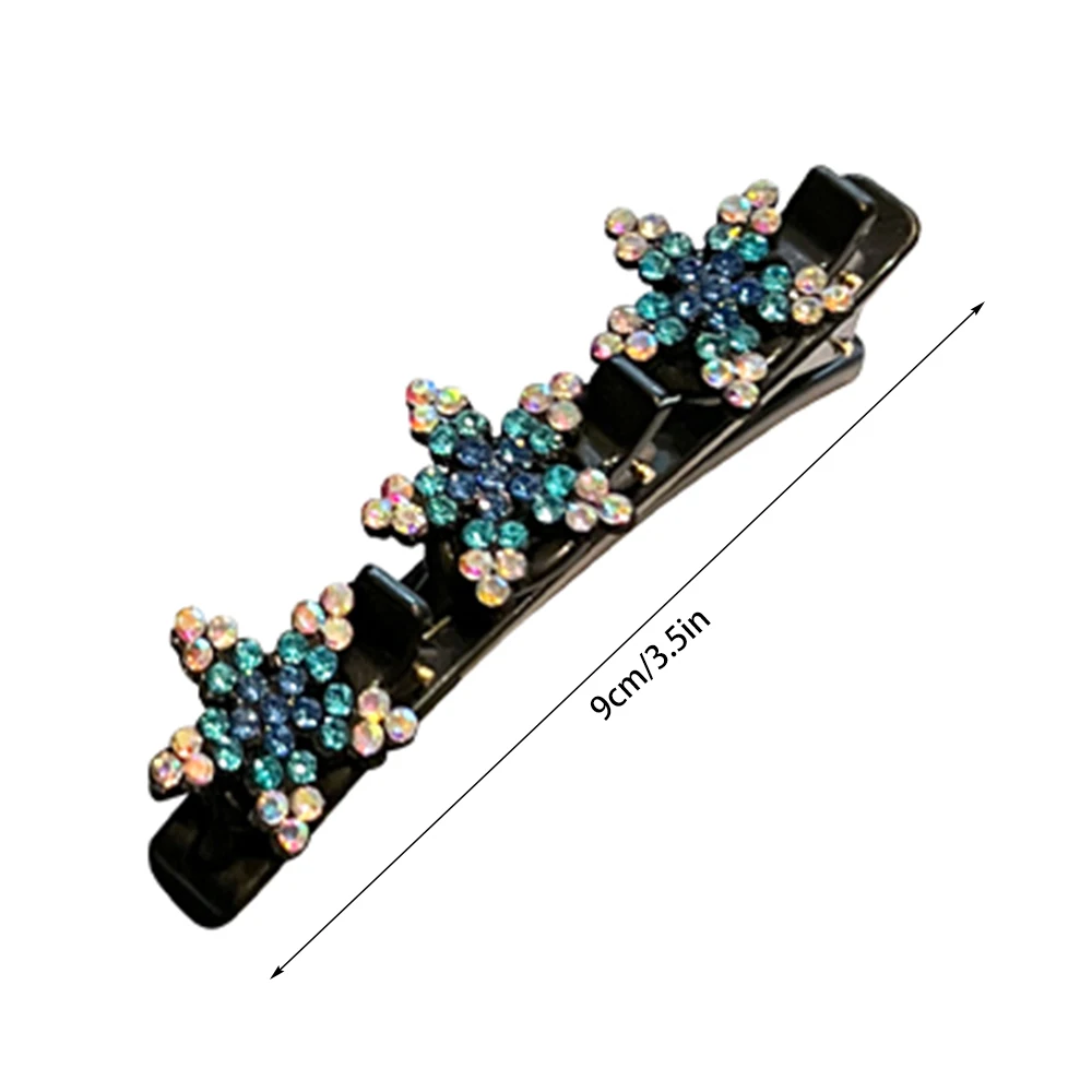 Fashion Korean Acrylic Crystal Flowers Hair Clips For Girls Sweet Cute Bangs Side Barrettes Elastic Duckbill Clip Braid Hairpins