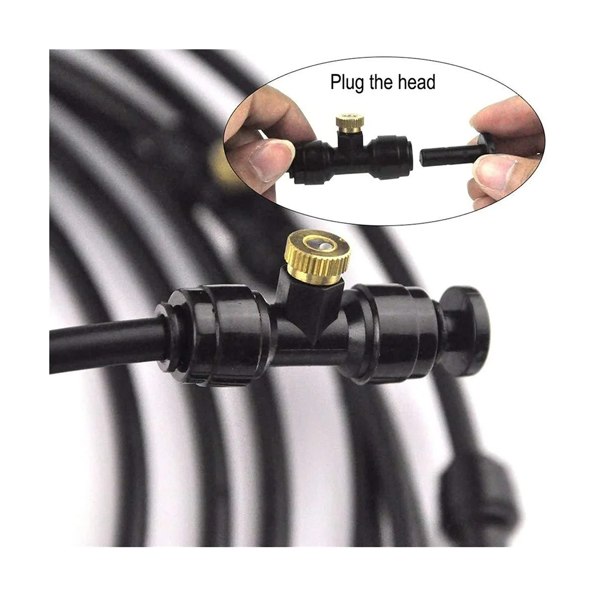 Anillo de pulverización para ventilador, Kit de ventilador de nebulización para exteriores, anillo de pulverización, tubo de pulverización, ventilador de nebulización, enfriador de agua, interfaz estándar de la UE para Patio