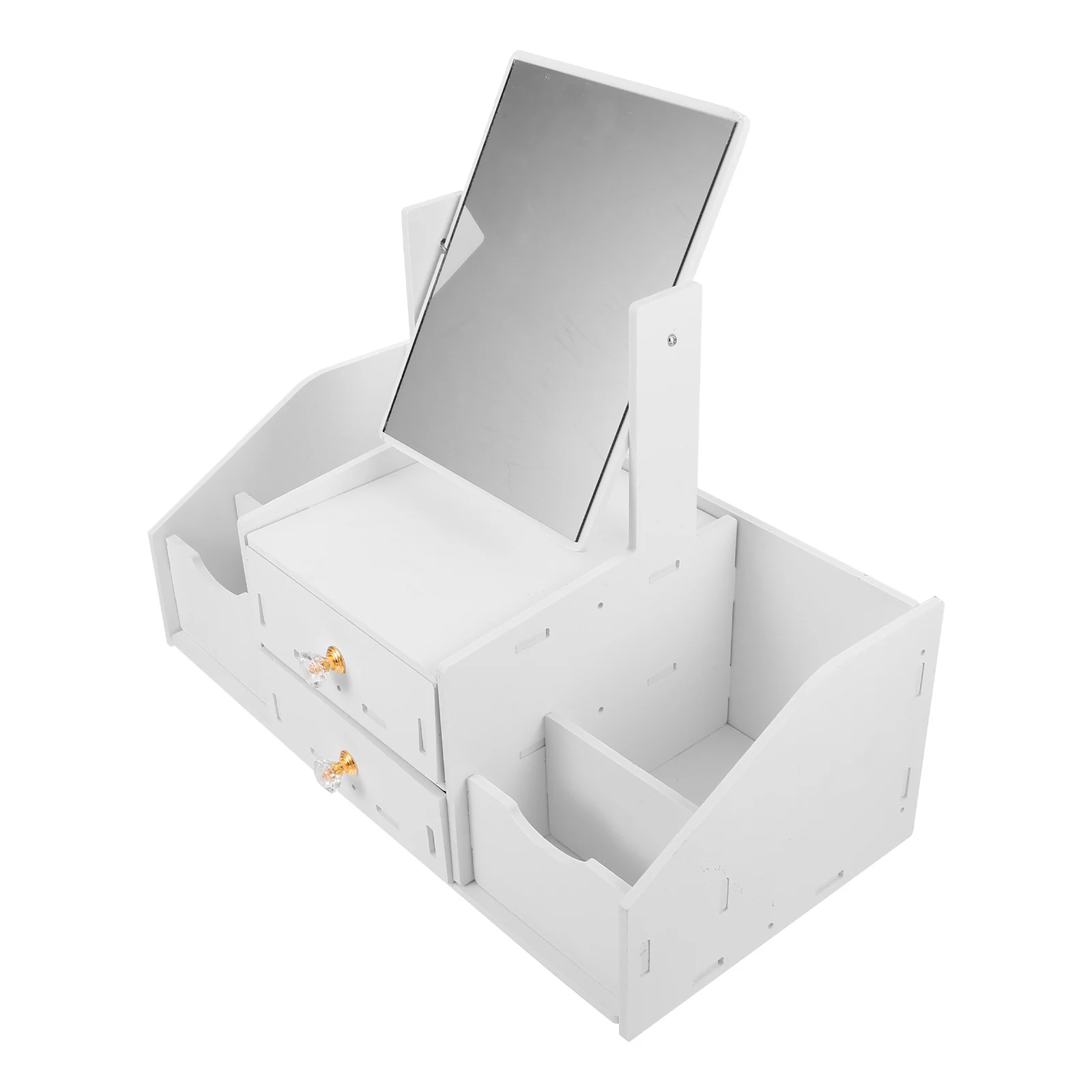 Miroir multifonctionnel de vanité de maquillage pour bureau, grand organisateur de cosmétiques, comptoir