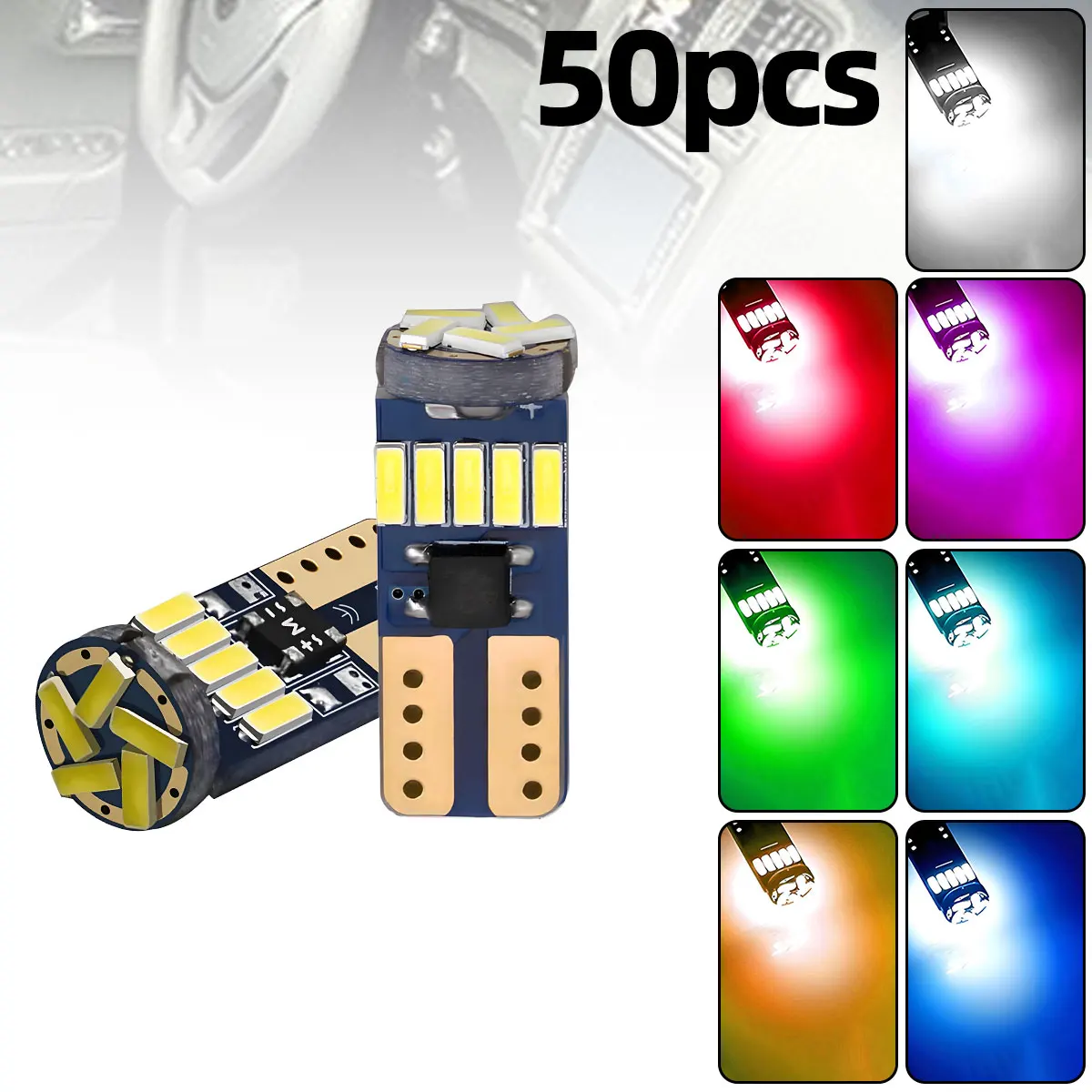 50 шт. автомобильные лампы T10 W5W 12 В 4014 15SMD для чтения номерного знака DRL ходовые огни 50 шт. автомобильные лампы T10 W5W 12 В 4014 15SMD для чтения номерного знака DRL ходовые огни