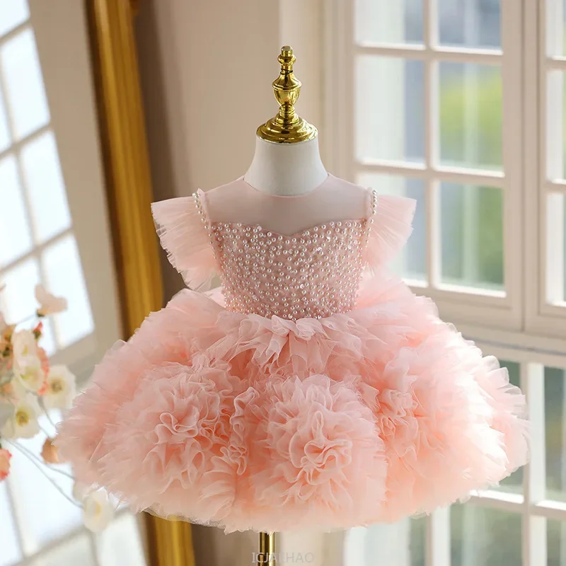 2025 Princess Luxury Formal Dress Girls Birthday Party Puffy Gown Hostess Performance Pageant  Girl Outfits Banquet Flower