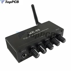 MK-88 Digital Karaoke Reverberator Microphone Mixer Bluetooth Coaxial Decoder Volume Treble Bass Control for TV Phone Speaker