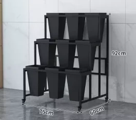 YY Florist, flower plastic flower bucket holder, indoor, movable with wheels, wrought iron light luxury display stand