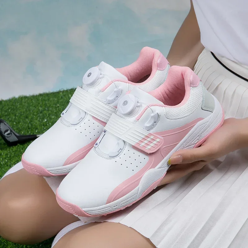 Baru sepatu Golf wanita Sneakers Golf luar ruangan Golf Spikeless Jogging Sneakers berjalan sepatu Golf