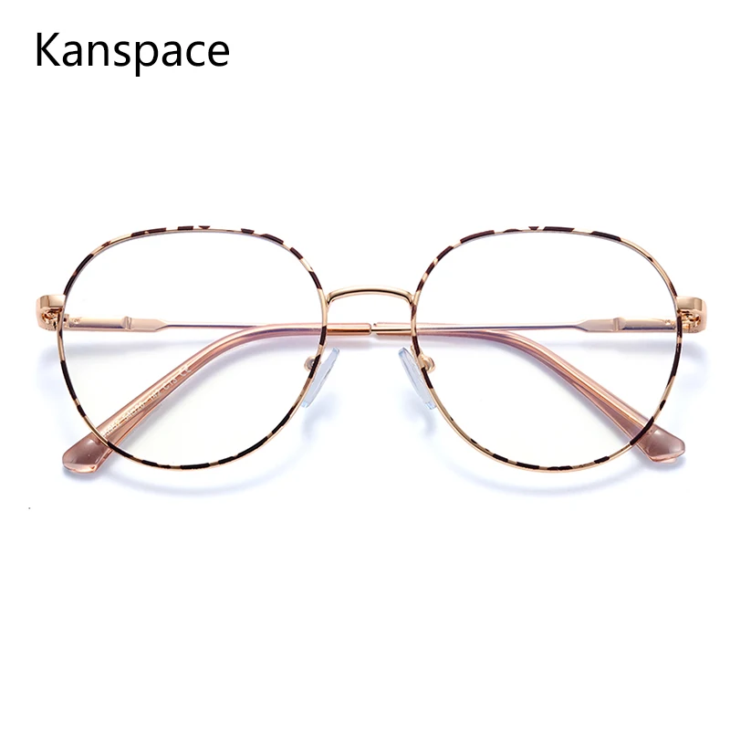 

Kanspace Women Glasses Stylish Optical Myopia Eyeglasses Computer Blocking Metal Eyewear High Quality Blue Light Spectacle 95952