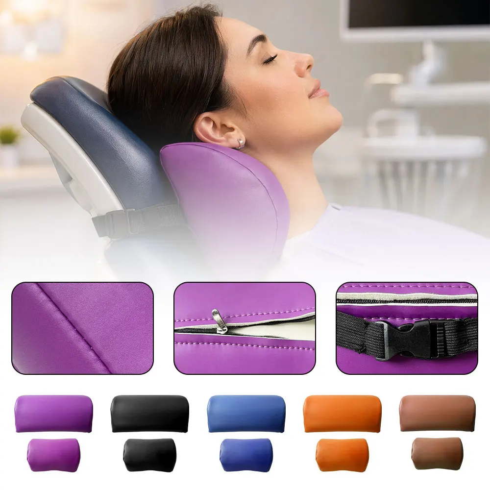 Dental Chair Waist Pillow Neck Pillow Leather Memory Cotton Headrest Lumbar Support Cushion for Dentist Patient Treatment Chair