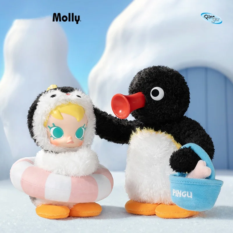 POPMART Baby Molly PINGU Happy Fishing Series Vinyl pendant Blind Box Guess Bag Mystery Box Toys Doll Anime Figure Ornaments