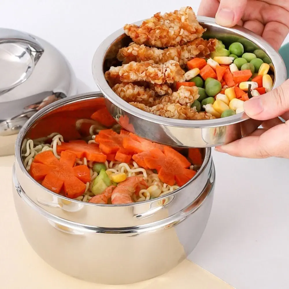 

Heat Preservation Stainless Steel Thermal Lunch Box Anti-scalding Double Layer Food Storage Box Thickened Unbreakable