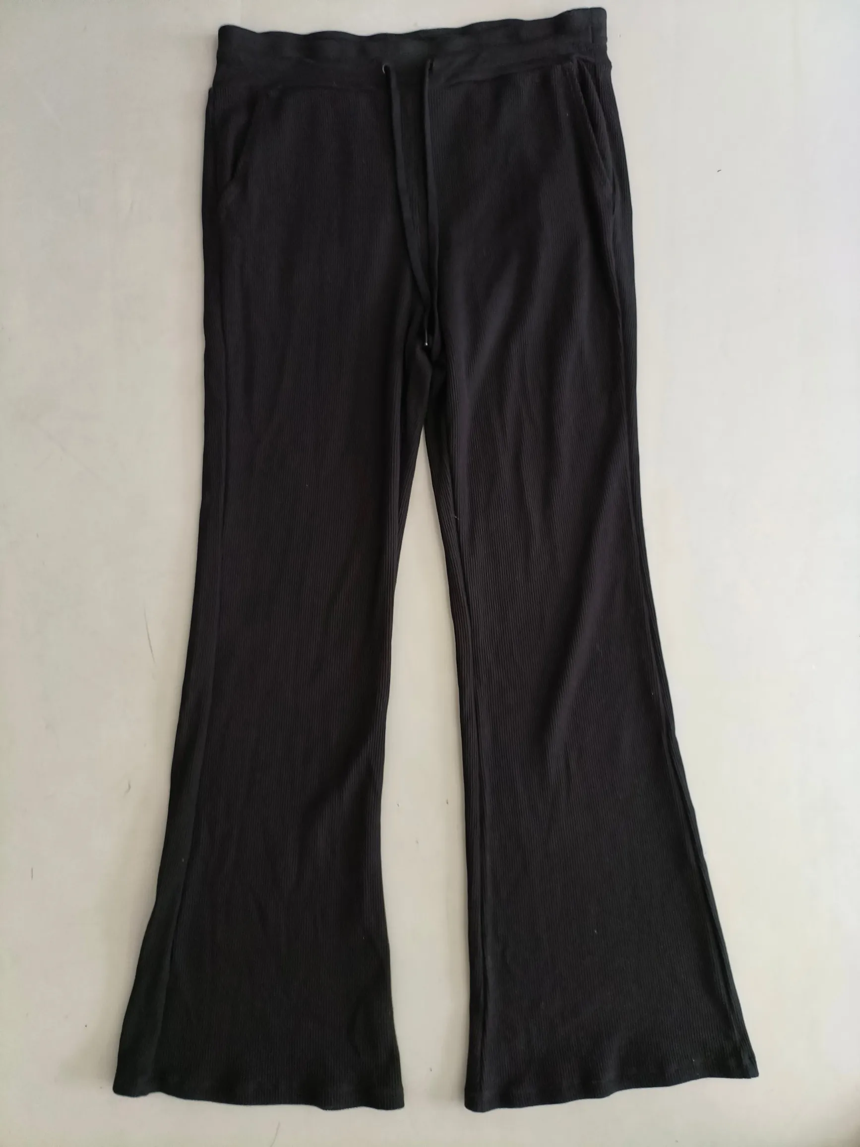 

Женские вязаные расклешенные брюки с эффектом подтяжки ягодиц, повседневные длинные брюки, удобные, дышащие, для весны, лета, осени