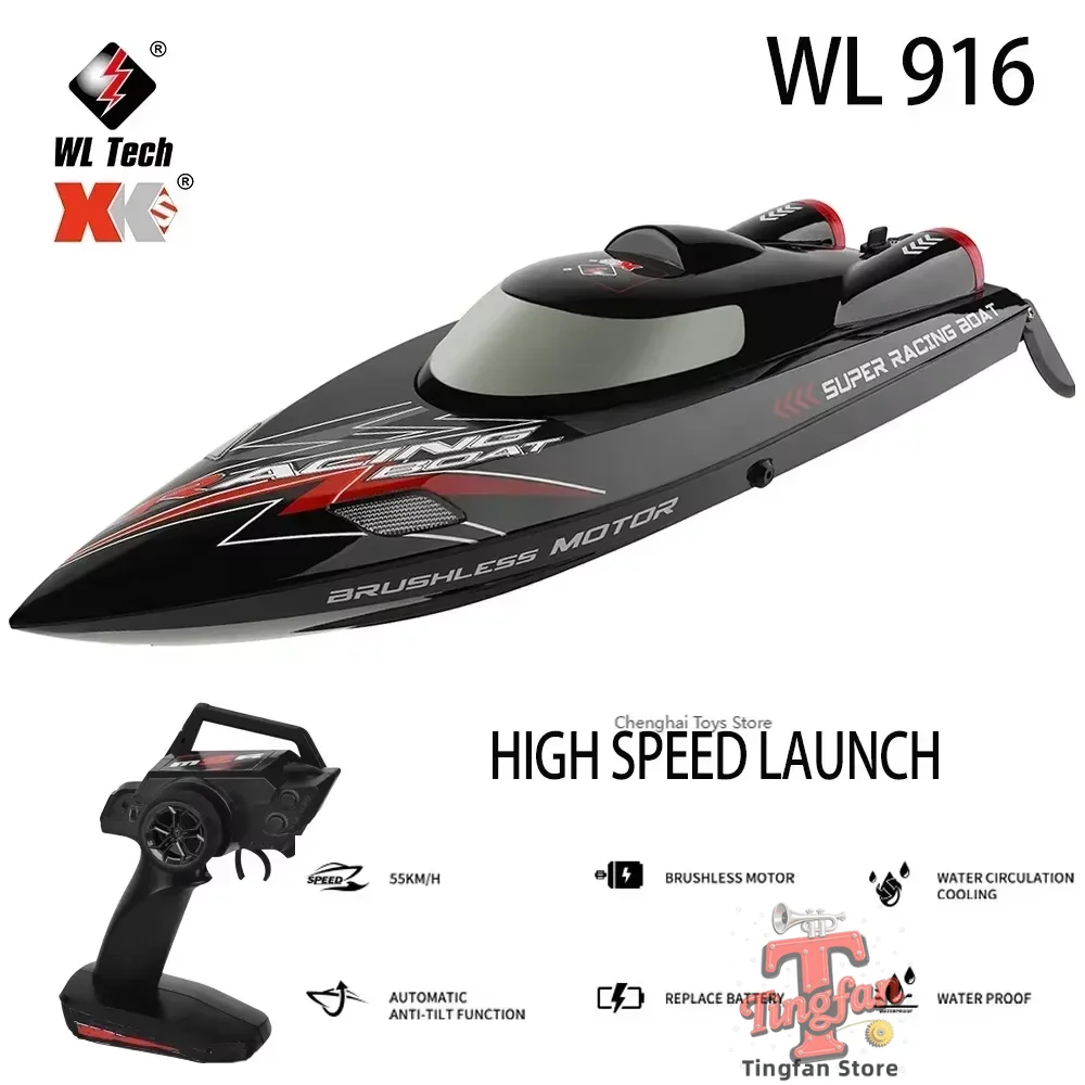 

Радиоуправляемая лодка WLtoys WL916 WL912-A, 2.4 ГГц, 55 км/ч, бесщеточный двигатель, высокоскоростная гоночная лодка, 2200 мАч, игрушка на радиоуправлении для мальчиков