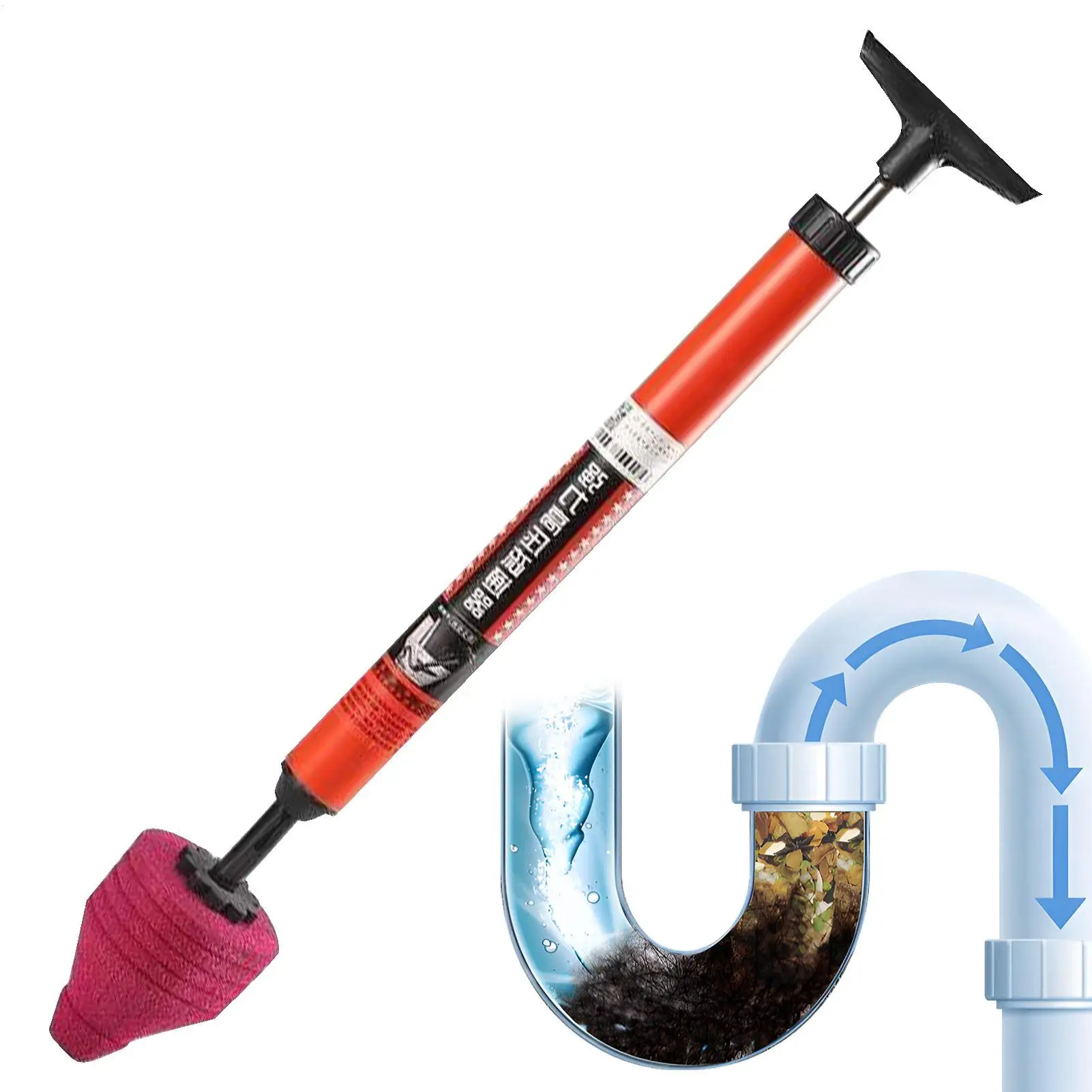 

High Pressure Toilet Plunger Plunge Tool Toilet Unclogger with Ergonomic Handle High Pressure Plumbing Tool Toilet Pipe Plunger