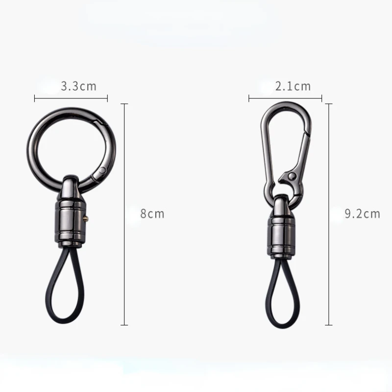 Car Keychain Rubber Rope Luxury Metal High-end Car Keychain Rope with Keyring Good Quality Car Key Keyholder