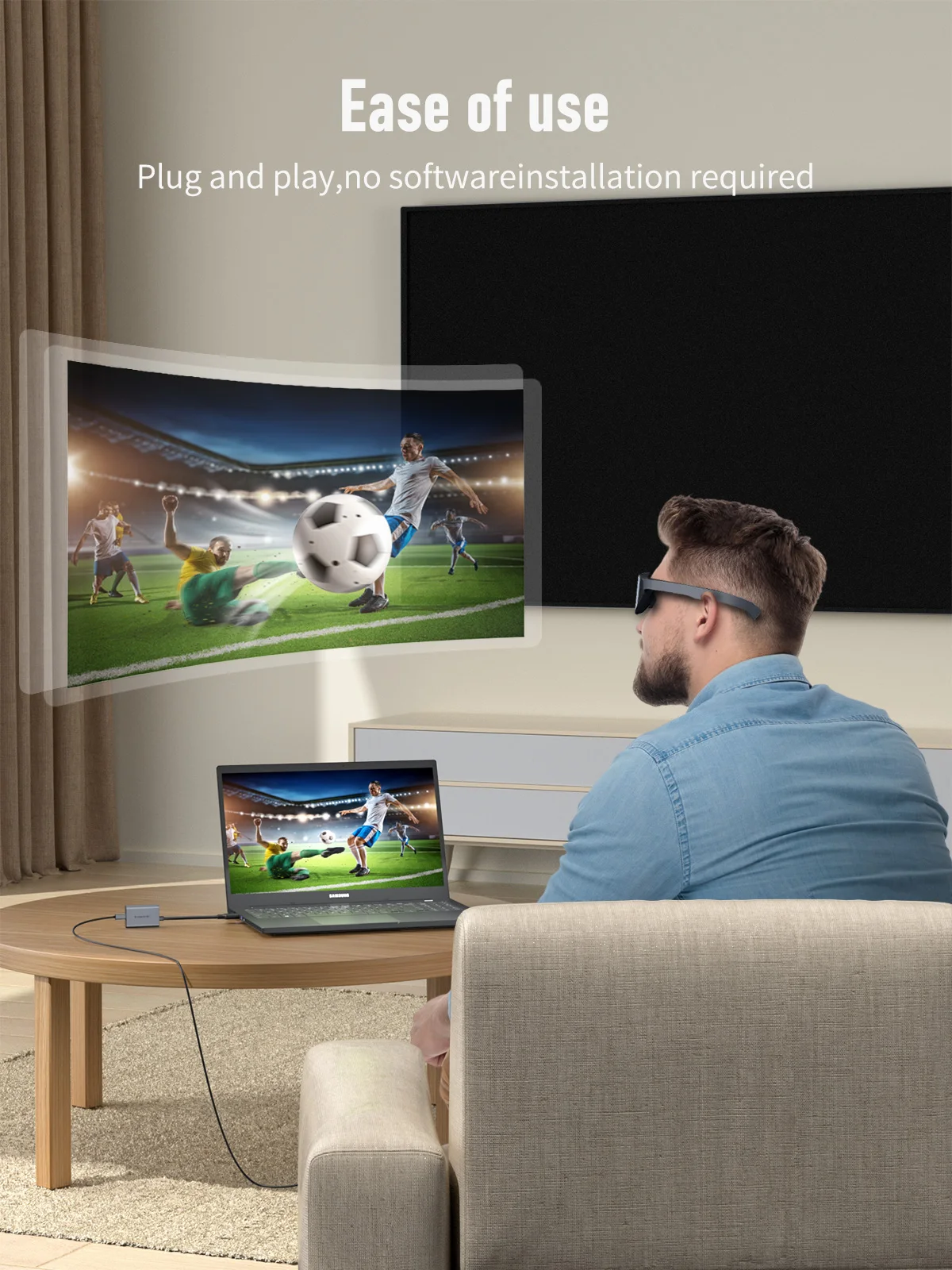 Lemorele 4K HDMI zu USB C Adapter für AR Brille, HDMI auf Typ c Adapter
