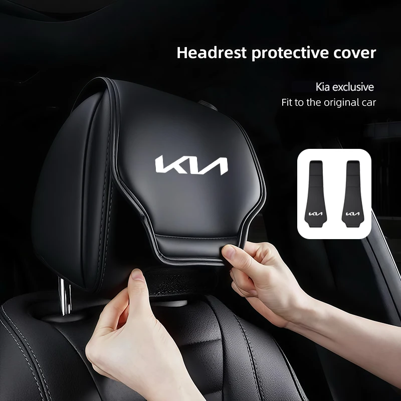 الجلود سيارة مسند الرأس غطاء الجبهة الخلفية وسادة مقعد مجموعة واقية لكيا سبورتاج Seltos Ceed كرنفال سورينتو فورتي بوريغو ريو