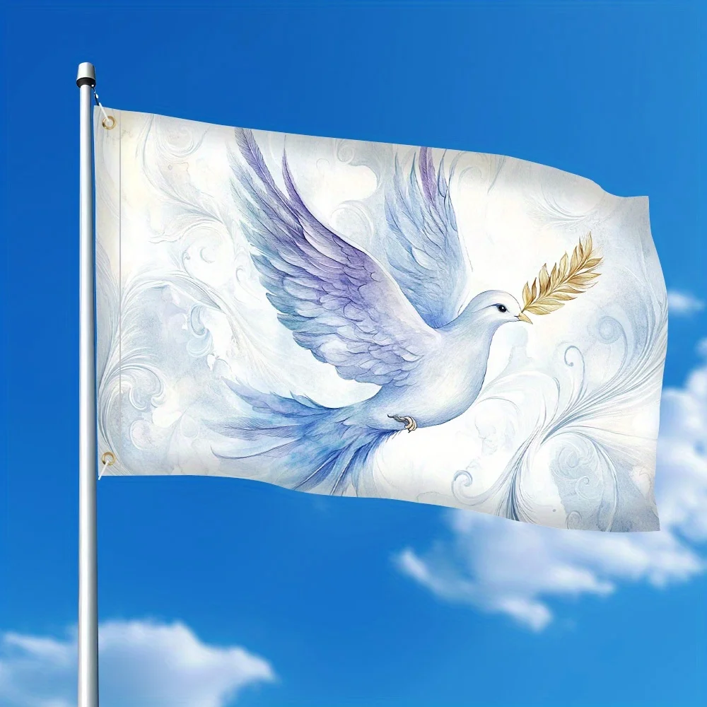 Peace Dove with Olive Branch Garden Flag Polyester Outdoor Lawn and Porch Decoration