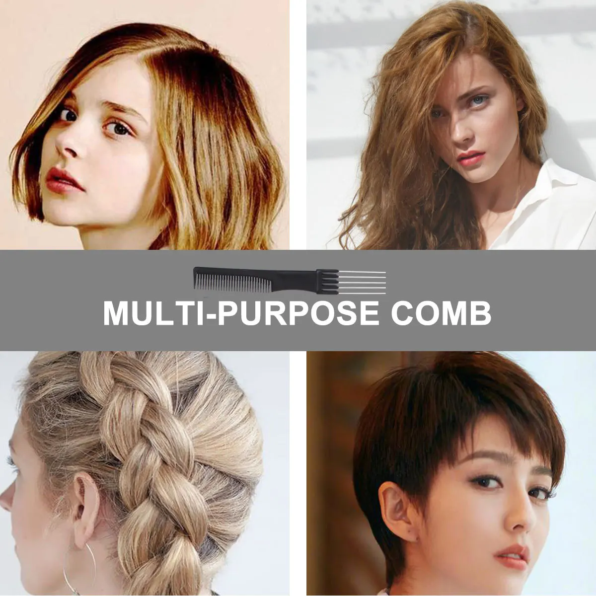 1 مجموعة صبغ الشعر أداة مجموعة 10 أمشاط 10 دبابيس الشعر لأي تصفيفة الشعر غير التالفة تصميم الأسنان المحمولة للسفر صالون المنزل #6