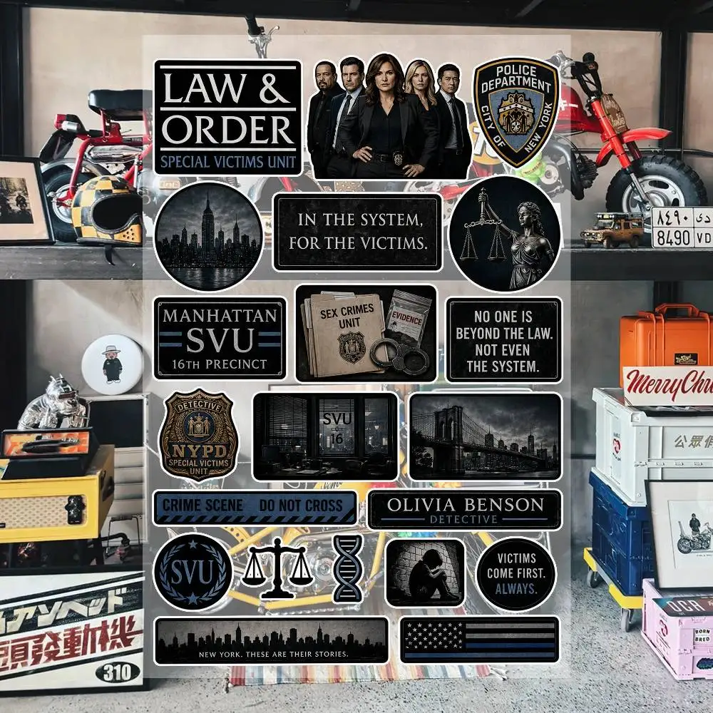 L-Law & O-Order S-SVU Waterproof Vinyl Stickers for Car Motorcycle Bike Skateboard Laptop Bottle Phone