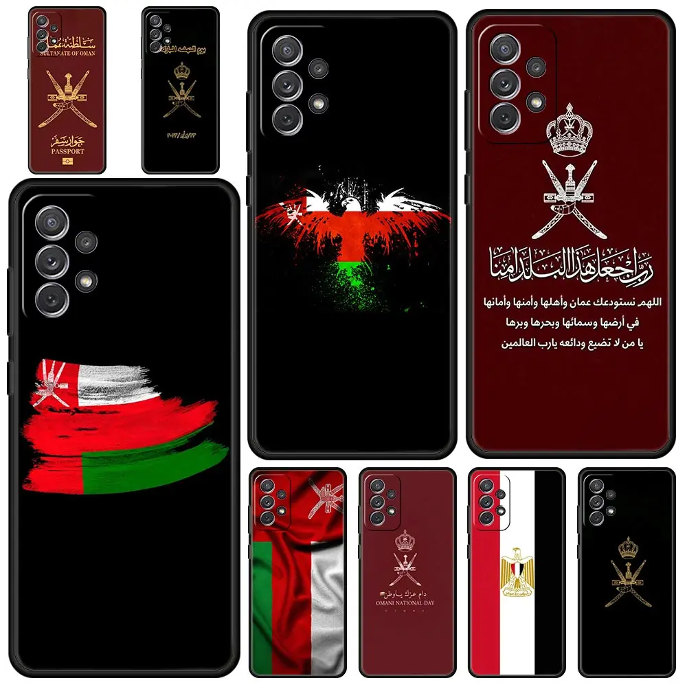 Phone Case for Samsung Galaxy A55 A35 A17 A15 A14 A23 A25 A53 A54 A73 A32 A52 A52S A05 5G Soft TPU Shell Oman Passport Funda Bag