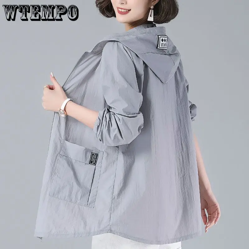 Mid-length Sunscreen  Loose Jacket Female Spring and Summer Thin Section of Anti-UV Sunscreen Clothing