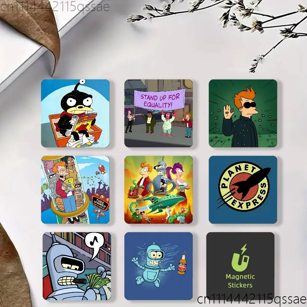 F-Fry F-Futurama Refrigerator Magnet Creative Kitchen Home Decoration Soft Magnetic Decor Festival Gifts Multi Scene Use