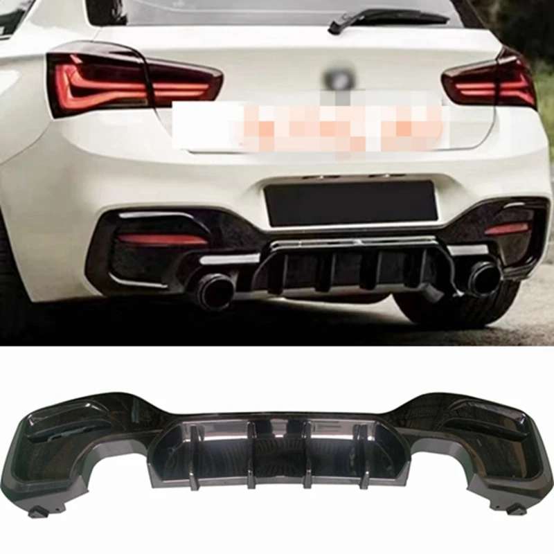 

For BMW 1 Series F20 M Sport M135i 2012-2014 2015-2017 Rear Bumper Lip Diffuser ABS Gloss Black Spoiler