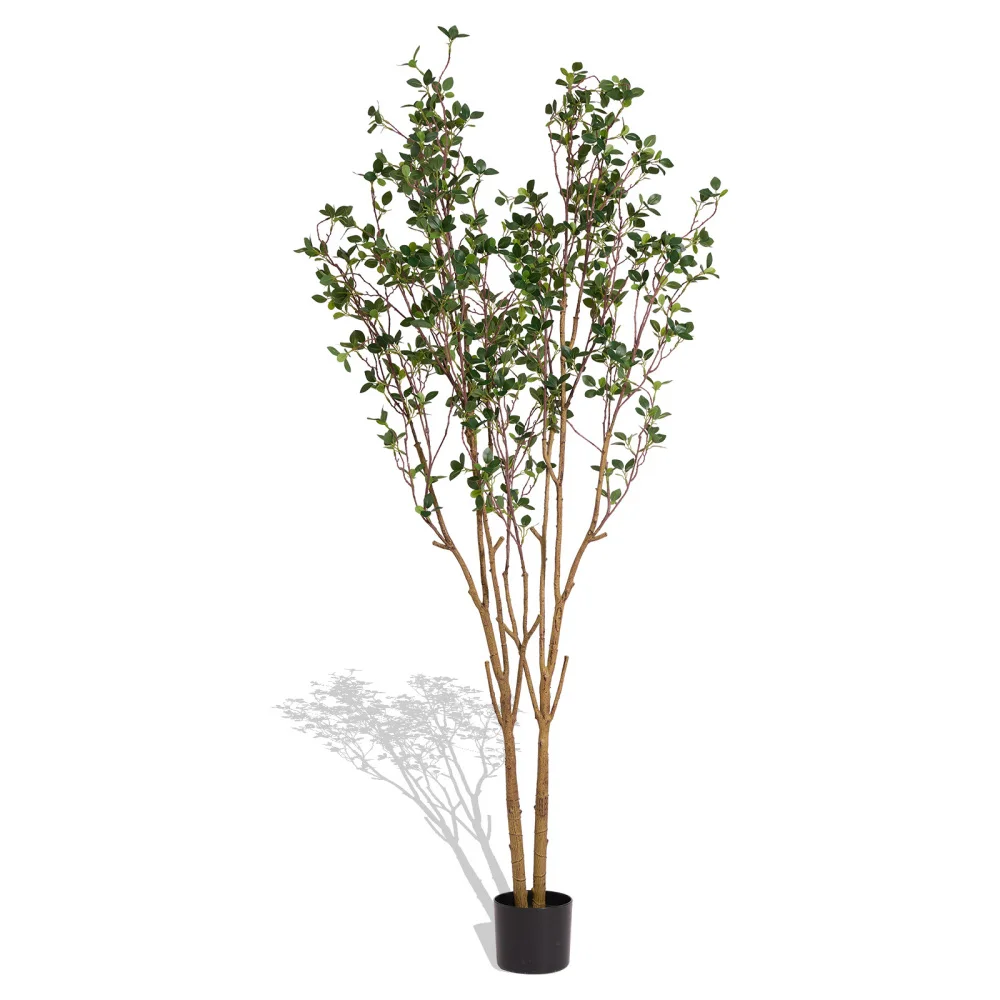 

5.2FT Artificial Tree Graceful Evergreen Faux Plant with Lifelike Natural Look Leaves and Sturdy Pot Ideal 1pc/set