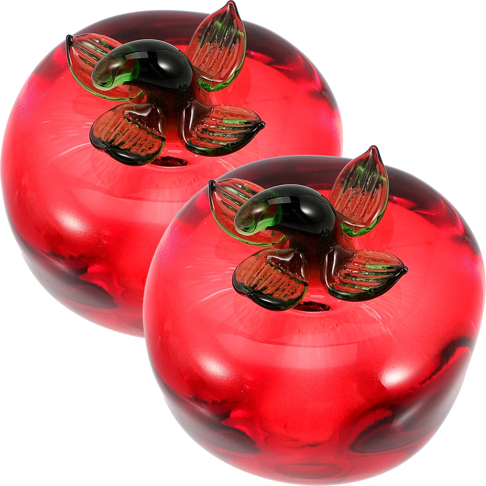 

2Pcs Crystal Persimmon Decorative Craft Delicate Office Table Adornment Crystal Desktop Decoration Persimmon Ornament