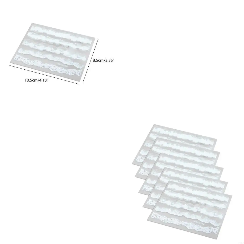 195C 5Pcs Simulation Stickers with 3D Effect Sea Painting Resin Stickers