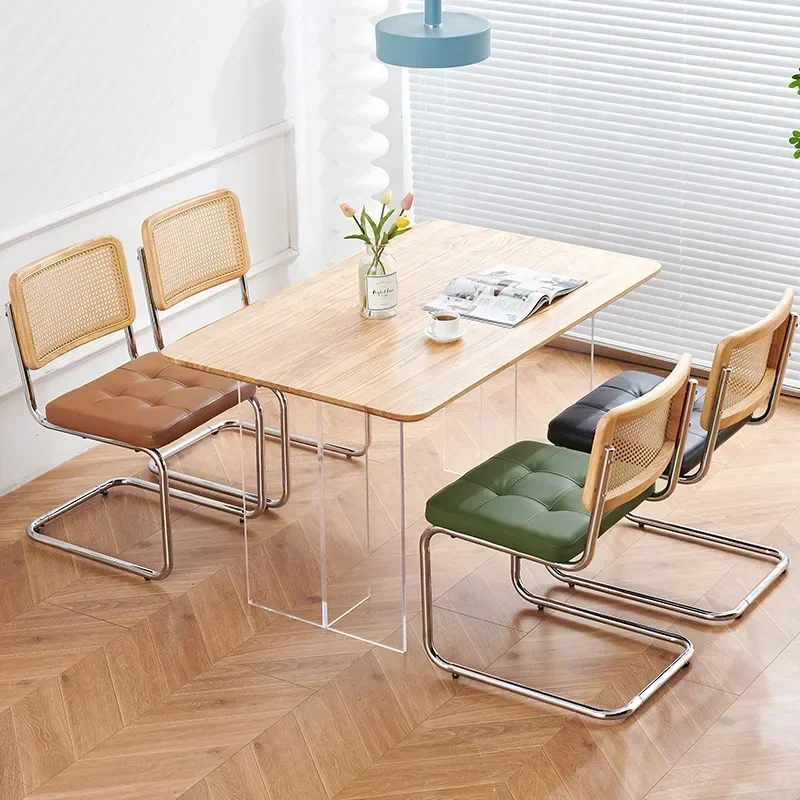 Multi-functional Nordic woven rattan chair, household dining table, chair, dining chair, study, living room, back chair Durable