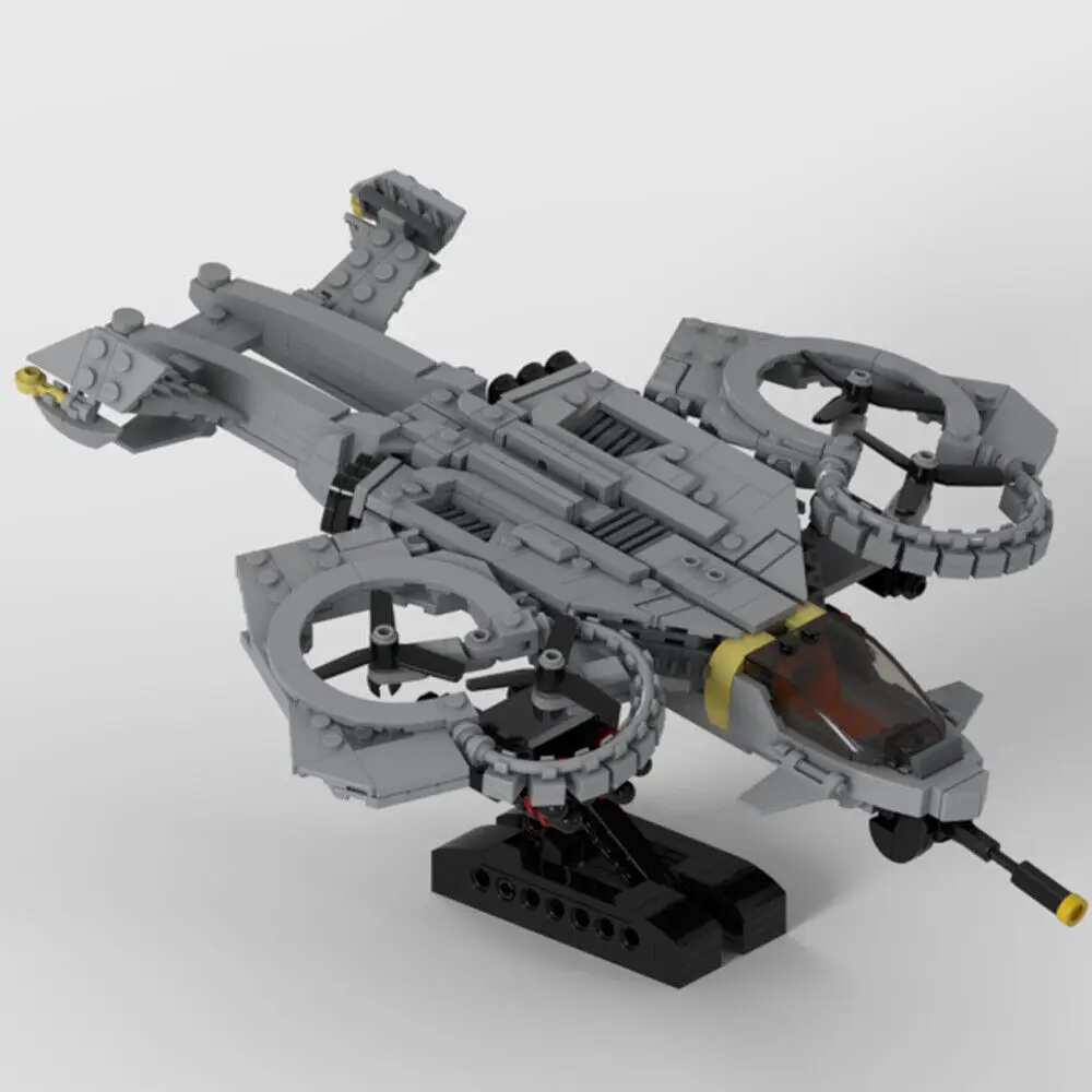 

Sci-fi Helicopter with Display Stand from the New Movie 740 Pieces MOC Build