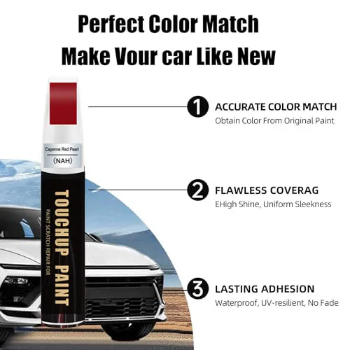 NAH Cayenne Red Pearl Touch Up Paint Compatible with Nissan Exact Match Chips and Nicks Touch Up