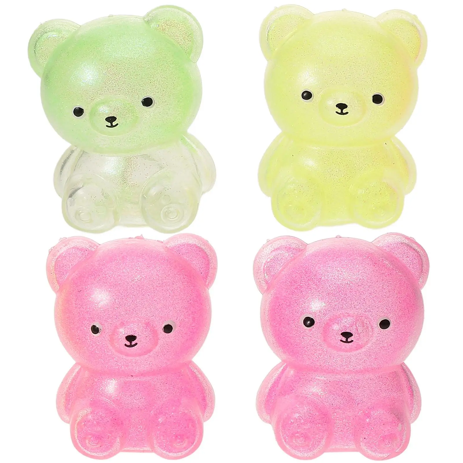 4 Uds. De juguetes de oso para apretar, dibujos animados de descompresión, Color compacto y elástico, regalos para niños, alivio de la ansiedad, diversión pequeña
