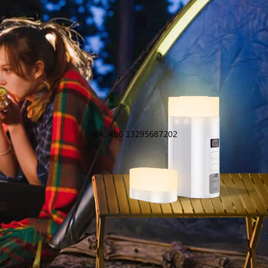 

LED Camp Light with Magnetic Base & USB Battery for Backpacking Fishing for Camping Lamps