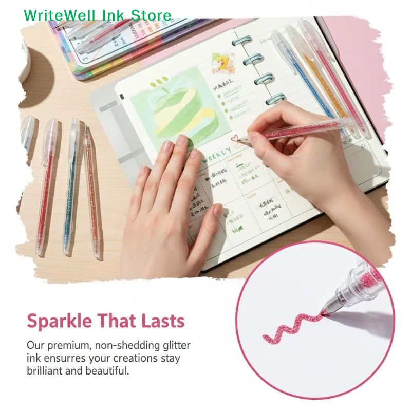 24/36/48PCS 1.0mm Medium Tip + No Repeating Neon Colors + Smooth Ink Flow Glitter Gel Pen Set Ideal For Adult Coloring Books