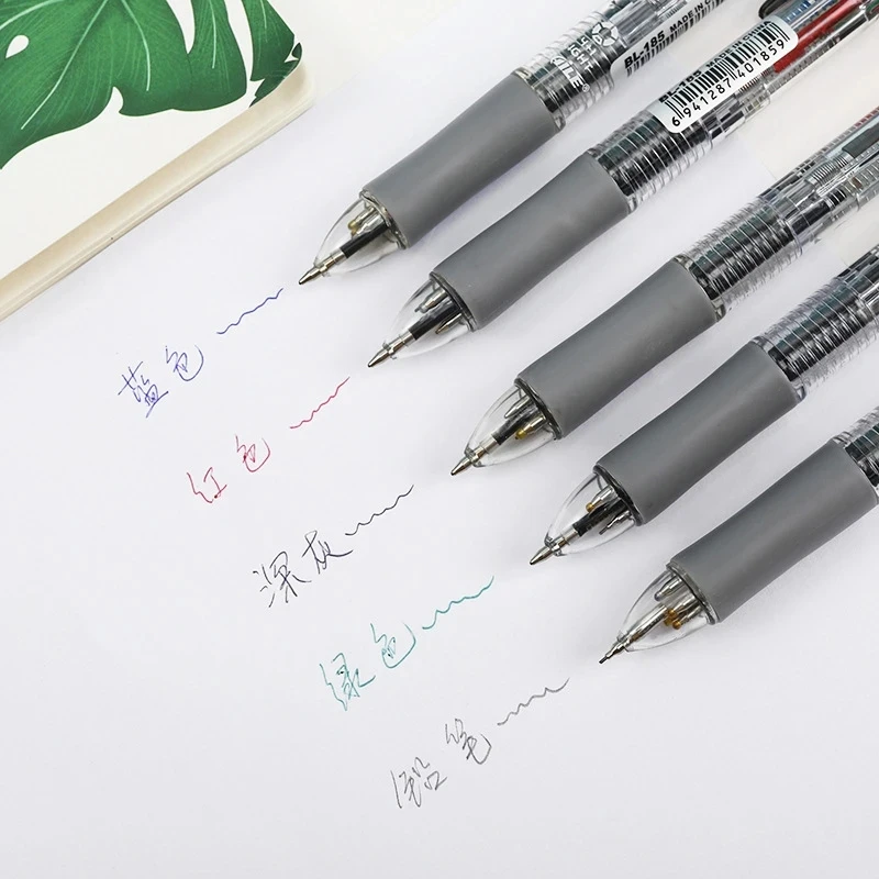 5-in-1 mehrfarbige Kugelschreiber mit 4 farbigen austauschbaren Stiftminen, 1 automatische Bleistiftmine, Kawaii-Briefpapier-Radiergummi oben – Detail 3