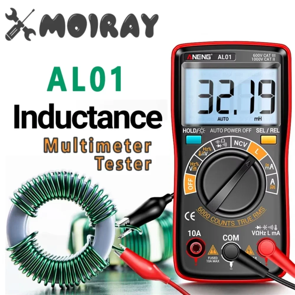 ANENG AL01 Inductance Digital Multimeter Count True-RMS AC/DC Voltage Meter Current Tester Professional Electrician Tools 6000