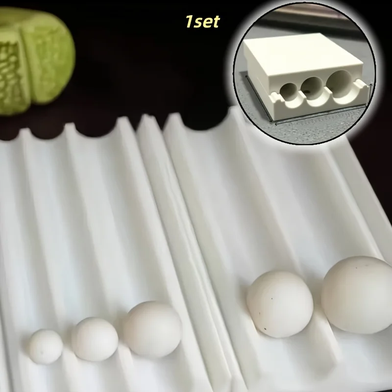 1Set Textured Ball Mold, 2 Sizes Round Clay Molds, For DIY Jewelry Beads, Handmade Pendants & Bead Accessories Crafting