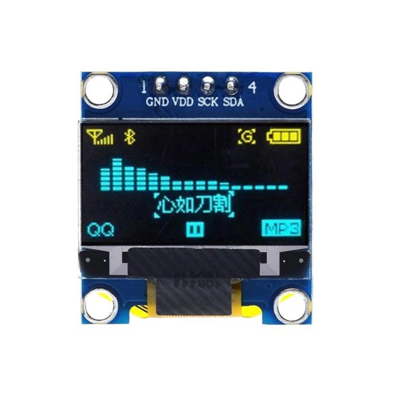 0.96 inch IIC SPI Serial 4Pin White/Blue/Yellow Blue/Yellow OLED Display Module SSD1306 12864 LCD Screen Board for Arduino