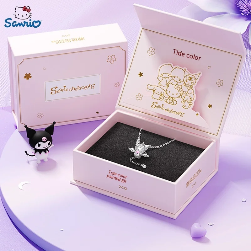 

Sanrio Sterling Silver Necklace Hello Kitty Kuromi Cartoon Kawaii Jewelry 925 Sterling Silver Girl Pendant Necklace Girl Gift