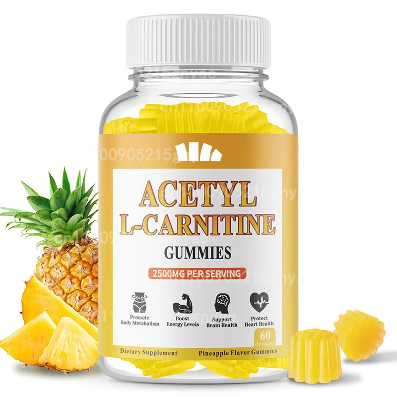 L-carnitine Gummies | Non GMO, Vegan, Gluten Free | Natural Blueberry Flavored 60 Gummies