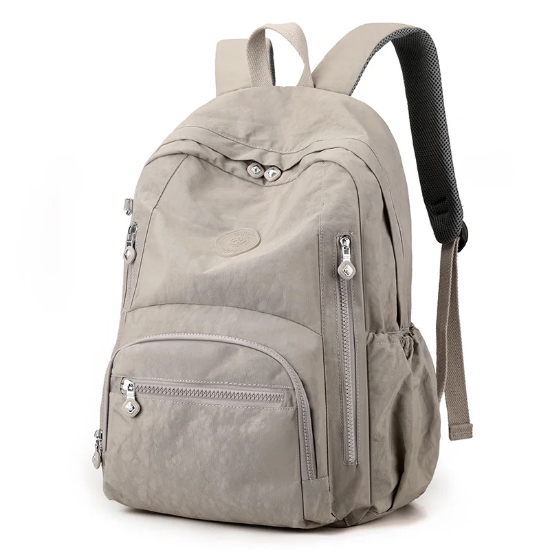 Solid Colour Women Backpack Casual Commute Laptop Backpack College Students Schoolbag Large Capacity Waterproof Travel Rucksack