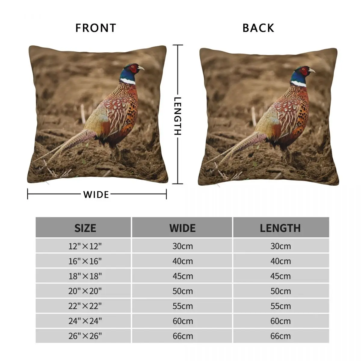 Pheasant Hunting Pillowcase Polyester Linen Velvet Printed Zip Decor Car Cushion Cover