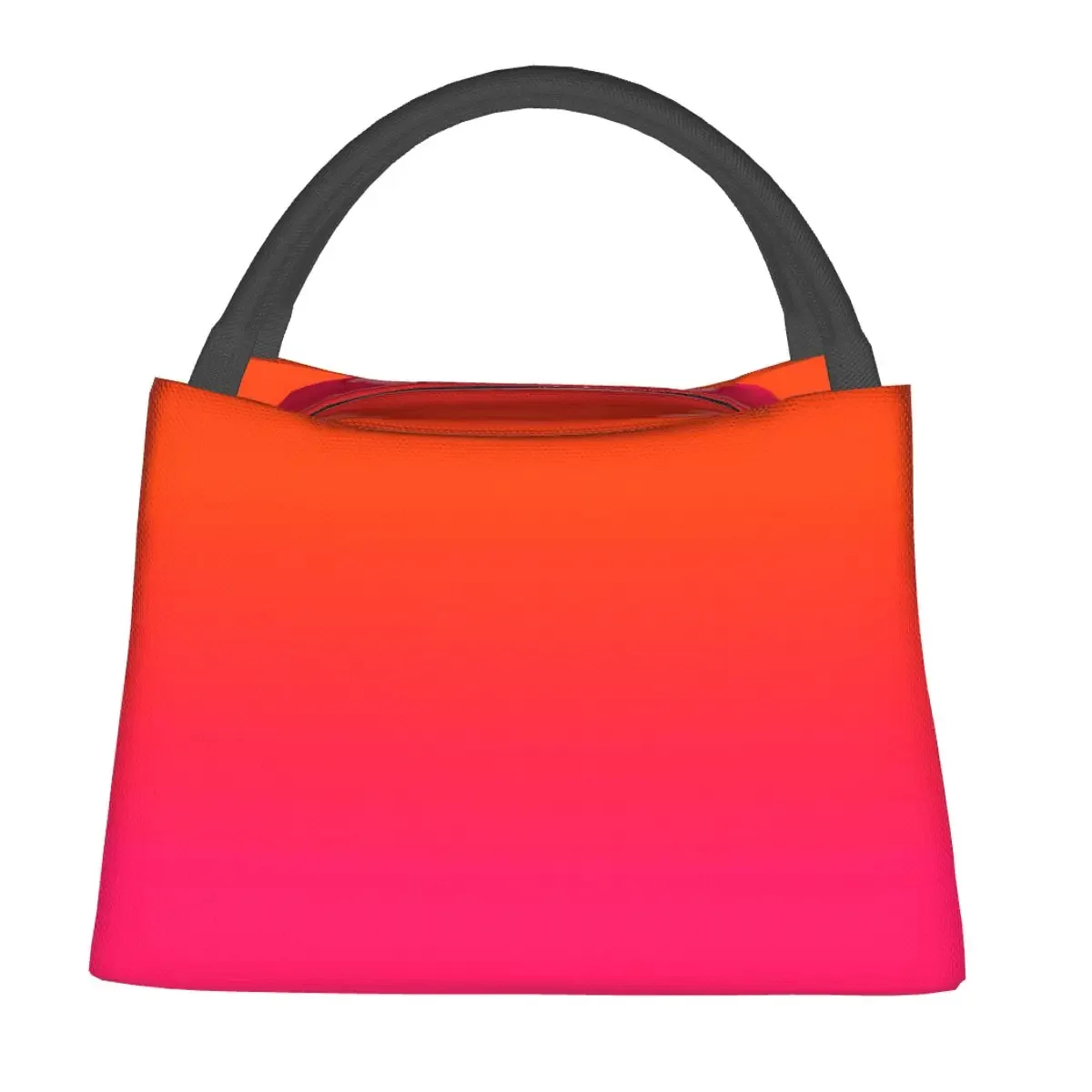 Bright Ombre Print Lunch Bag Neon Orange Pink Leisure Lunch Box School Portable Cooler Bag Oxford Graphic Design Tote Food Bags