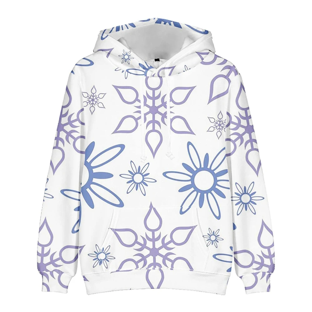 

New Men's Snowflake and Sunflower Print Hoodie Men's Street Casual Fashion Clothing Men's Winter Warm Hoodie Men's Sports Hoodie