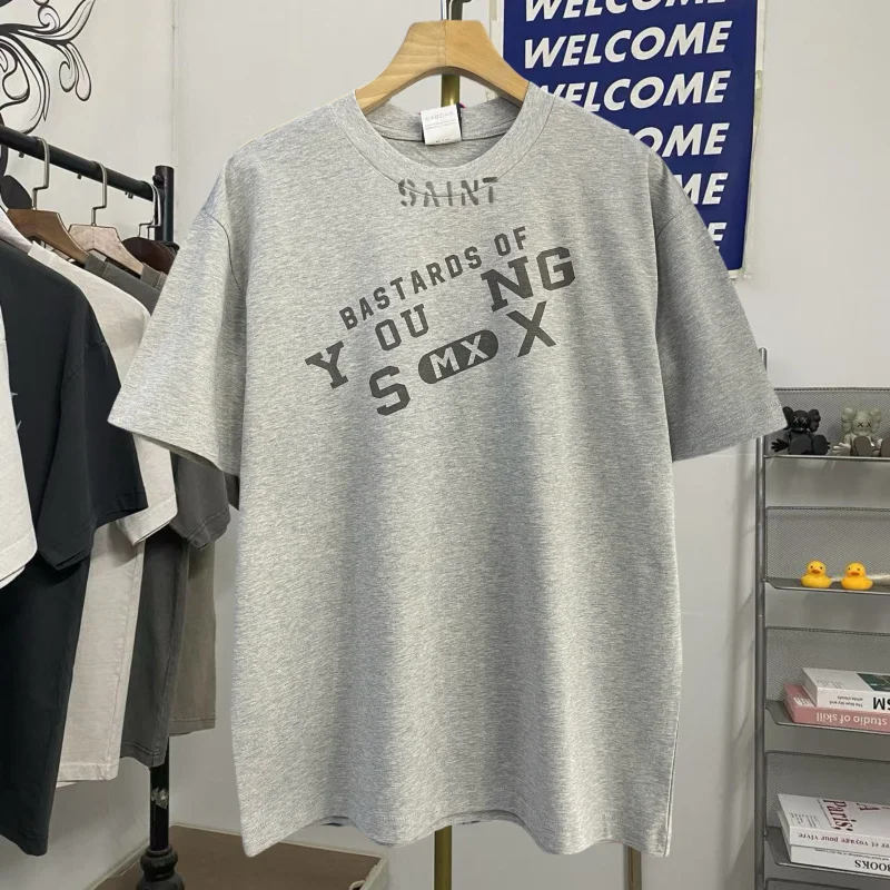 

Свободная мужская футболка ort Sve с буквенным принтом Youthful Faion, летняя повседневная круглая футболка Ne средней длины BerBerJin 25SS