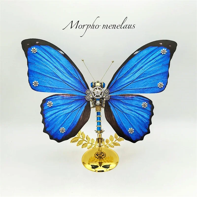 Dreamy Blue Morpho Butterfly 3D Puzzle Modello in metallo Kit modello di costruzione per adulti Bambini Fai da te Steampunk Meccanico Insetti Giocattolo punk