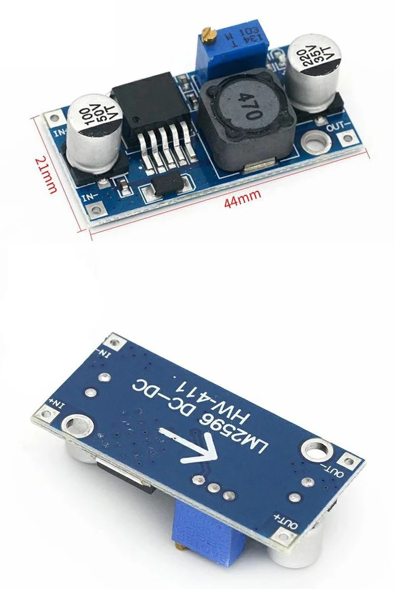 LM2596 DC-DC Step-down Power Supply Module DC Voltage Converter DC Regulator Adjusted the Voltage 3V-40V Output 3A current Max