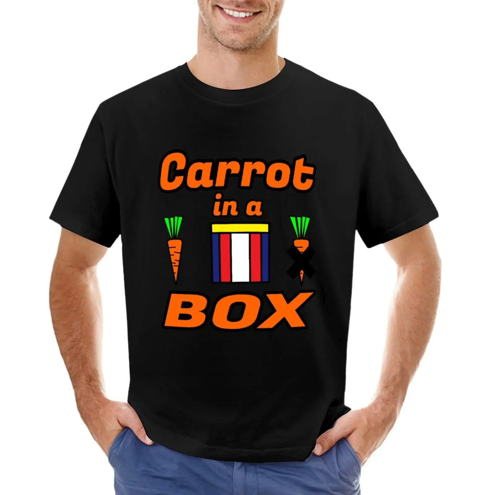 Carrot in a Box , The best party Game Ever from 8 out of 10 Cats . T-Shirt blacks shirts graphic tees mens t shirts