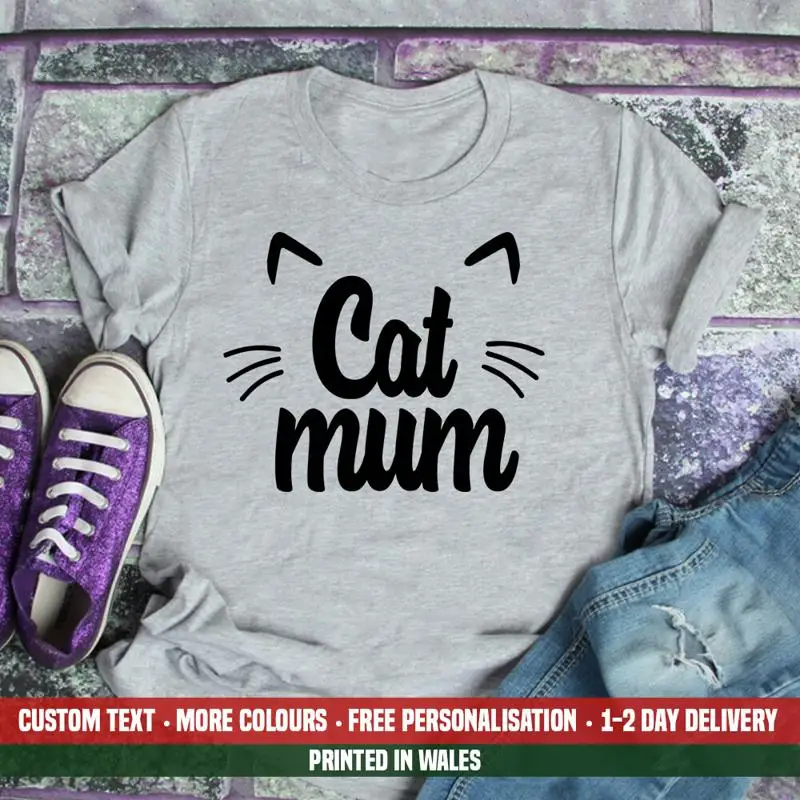 

Женская футболка с изображением кота и мамы, забавное рождественское нарядное платье с котенком для мамы, топ на день рождения